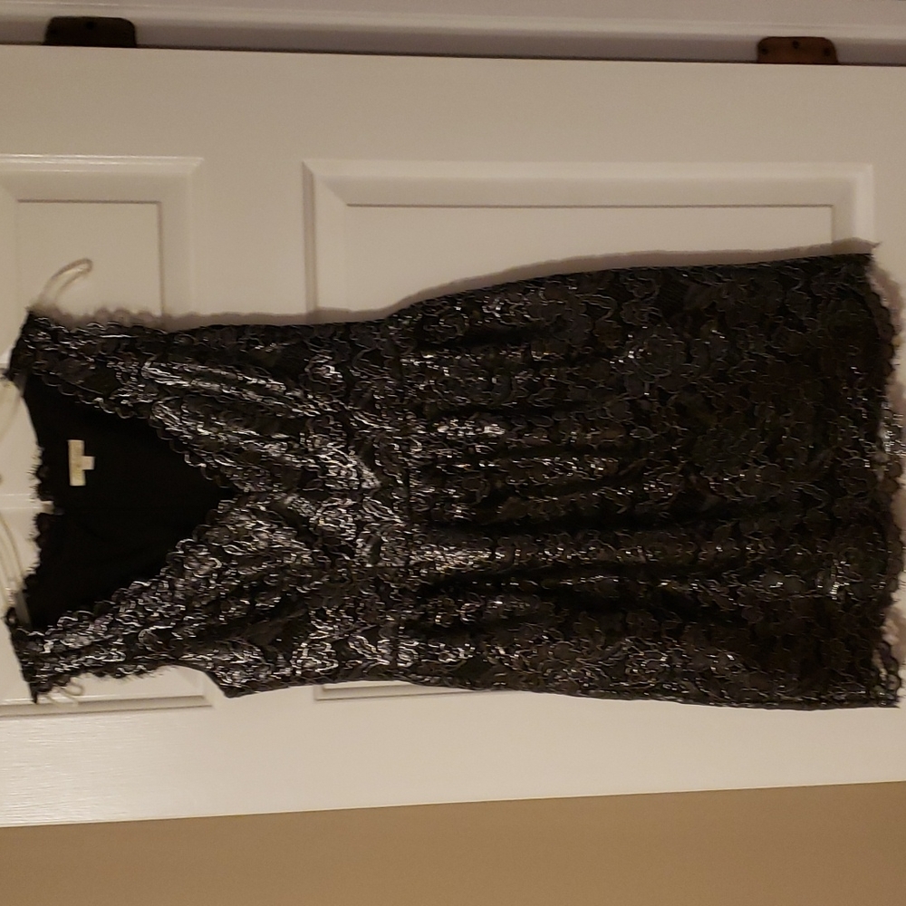 Shoshanna Sierra Foiled Scalloped Lace Party Dress View 4